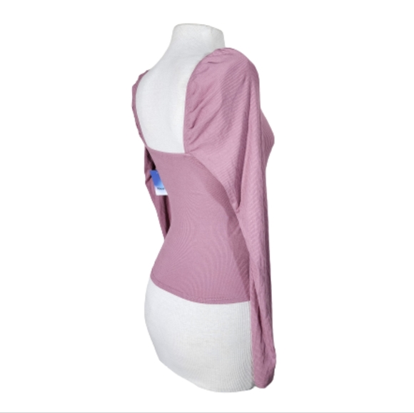 Abound Nostalgia Puff Long Sleeves and Crossover Neckline Top Pink Size S - Picture 9 of 11